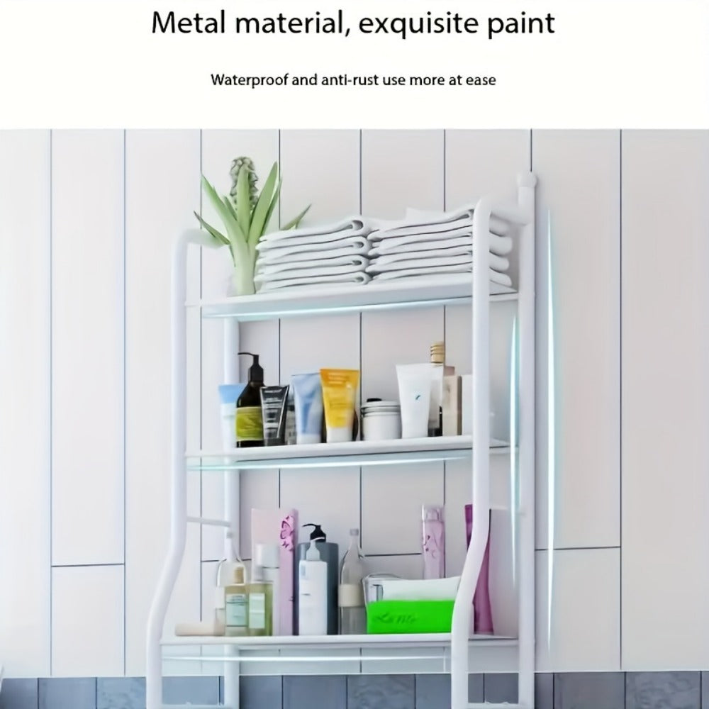 3-Tier Metal Bathroom Storage Rack with Tool-Free Assembly for Organized Everyday Storage detail image - detail view 9