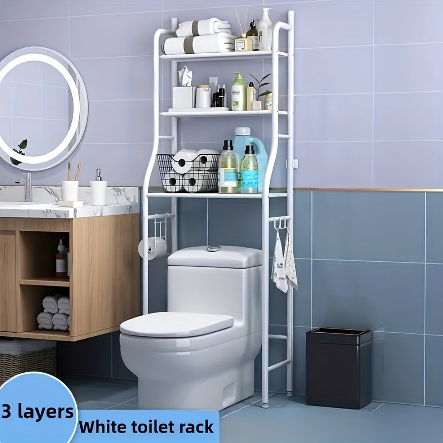 Bathroom Storage Rack shown in the White option
