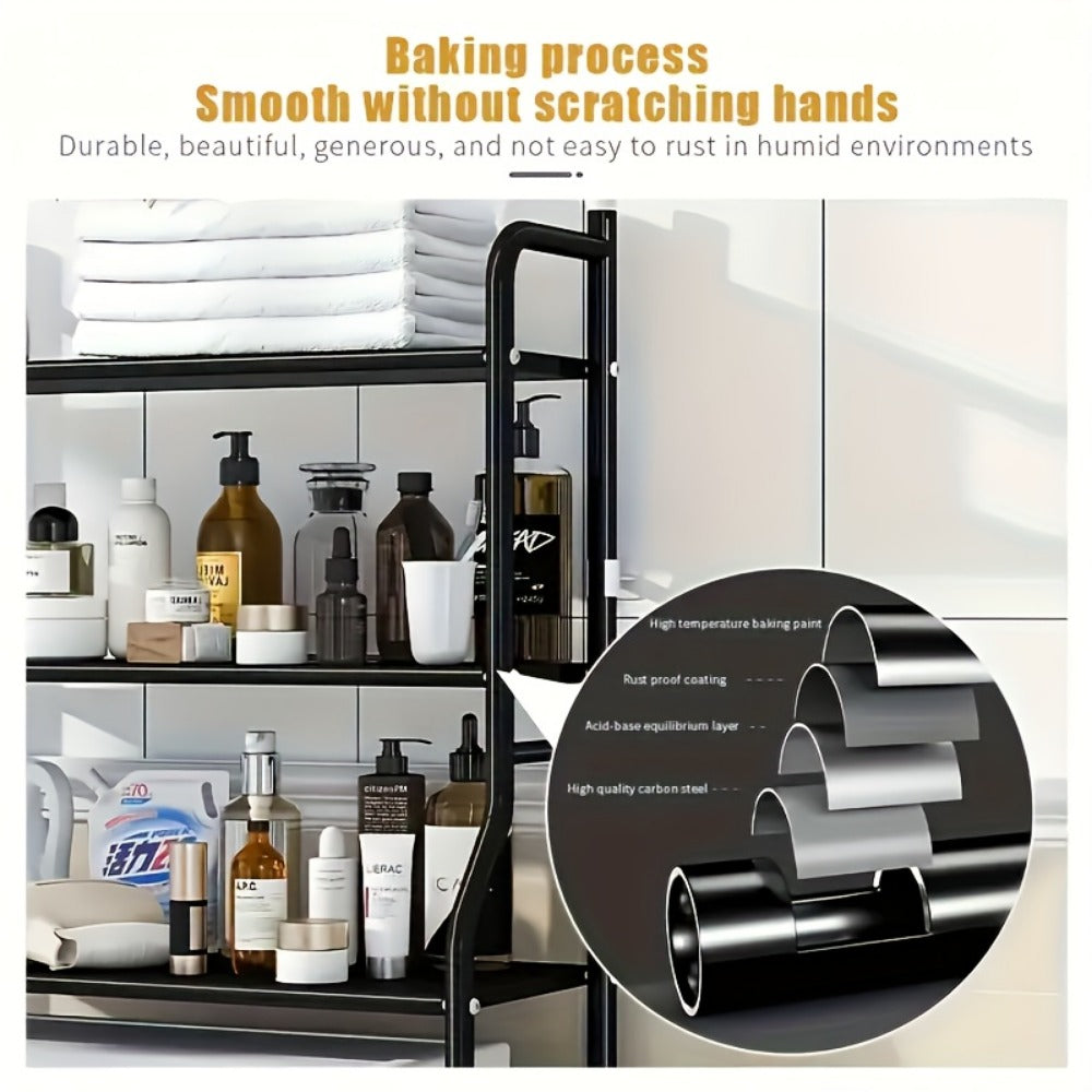 3-Tier Metal Over-the-Toilet Storage Organizer, Bathroom Space Saver detail image - detail view 10