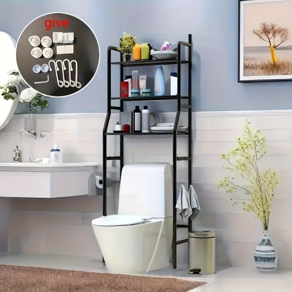 3-Tier Metal Over-the-Toilet Storage Organizer, Bathroom Space Saver detail image - detail view 6