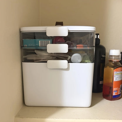 3-Tier Plastic Medicine Cabinet with Carry Handle for Organized Everyday Storage detail image - detail view 13