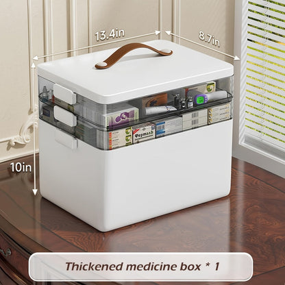 3-Tier Plastic Medicine Cabinet with Carry Handle for Organized Everyday Storage detail image - detail view 3