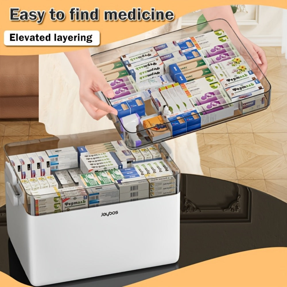 3-Tier Plastic Medicine Cabinet with Carry Handle for Organized Everyday Storage detail image - detail view 5