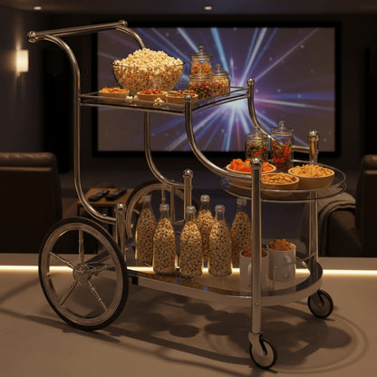 3-Tier Rolling Bar Carts And Serving Carts with Rolling Wheels for Living Room detail image