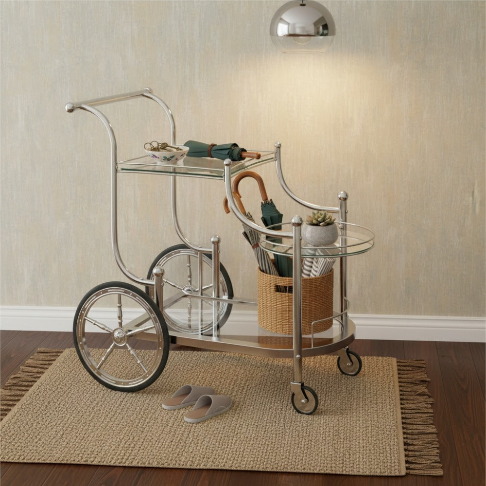 3-Tier Rolling Bar Carts And Serving Carts with Rolling Wheels for Living Room detail image - detail view 3