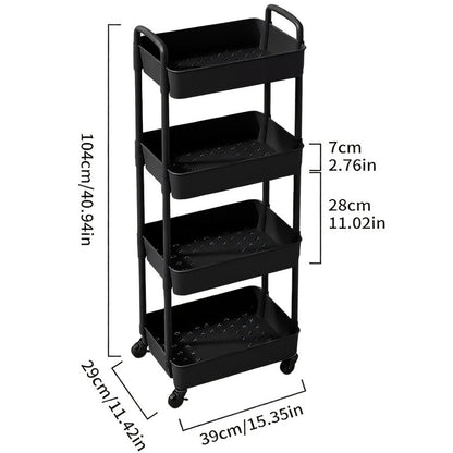3-Tier Rolling Storage Cart with Storage Drawers and Locking Wheels for Living Room detail image - detail view 10