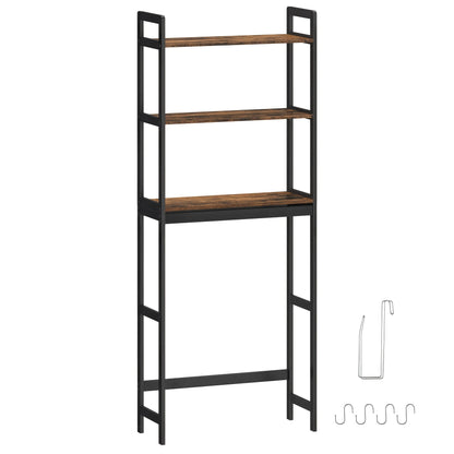 Over The Toilet Shelf shown in the Brown+Black option