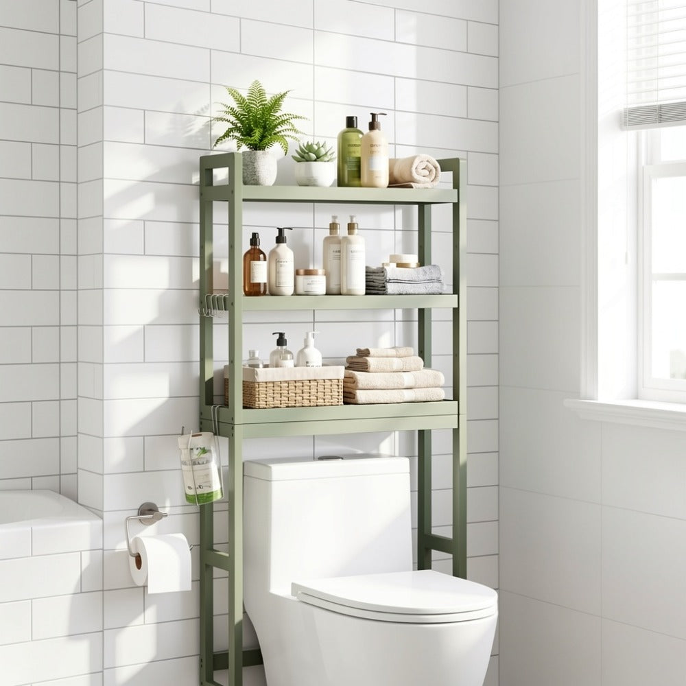 3-Tier Space-Saving Over-the-Toilet Storage Organizer with Adjustable Height for Entryway detail image - detail view 10