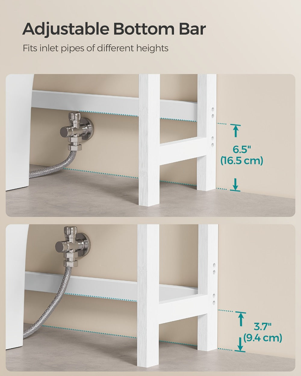 3-Tier Space-Saving Over-the-Toilet Storage Organizer with Adjustable Height for Entryway detail image - detail view 18