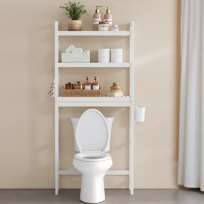 3-Tier Space-Saving Over-the-Toilet Storage Organizer with Adjustable Height for Entryway detail image