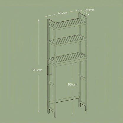 3-Tier Space-Saving Over-the-Toilet Storage Organizer with Adjustable Height for Entryway detail image - detail view 4