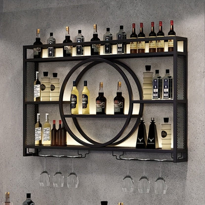3-Tier Wall-Mounted Wine Rack with Wine Glass Holder for Living Room detail image - detail view 10