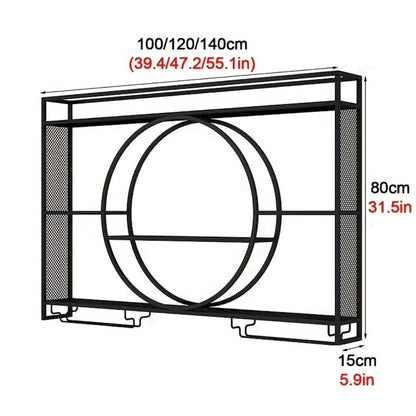 3-Tier Wall-Mounted Wine Rack with Wine Glass Holder for Living Room detail image - detail view 5