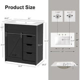 Black Vanity Set (w/Sink)