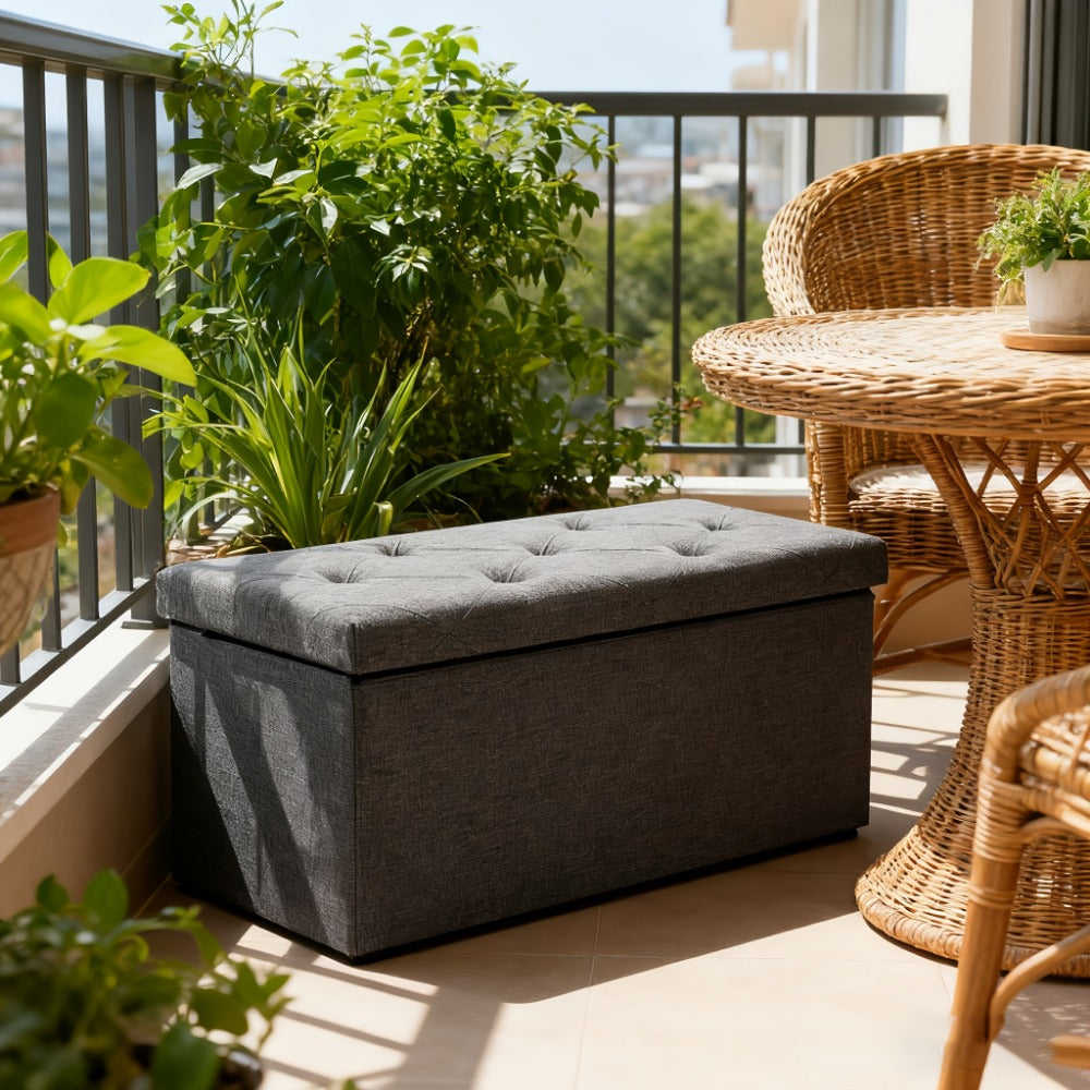 30-Inch Upholstered Storage Ottoman with Hidden Storage for Organized Everyday Storage detail image - detail view 11