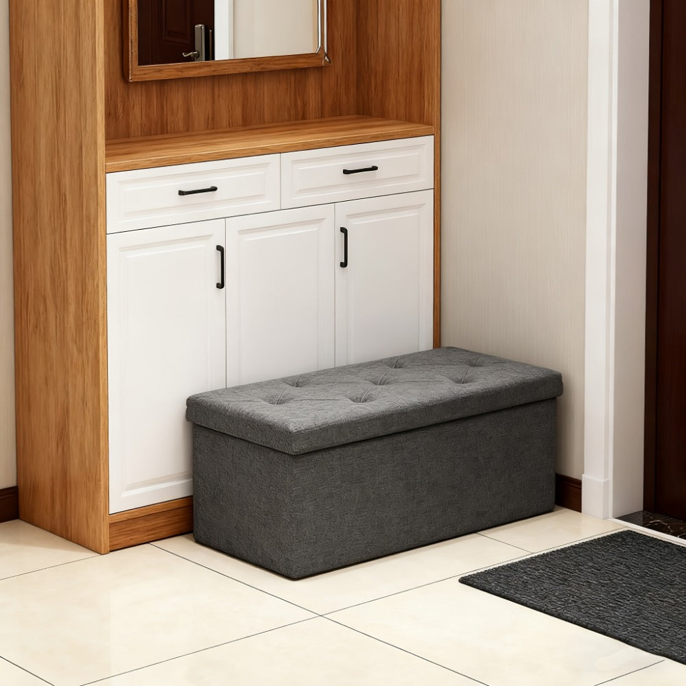 30-Inch Upholstered Storage Ottoman with Hidden Storage for Organized Everyday Storage detail image