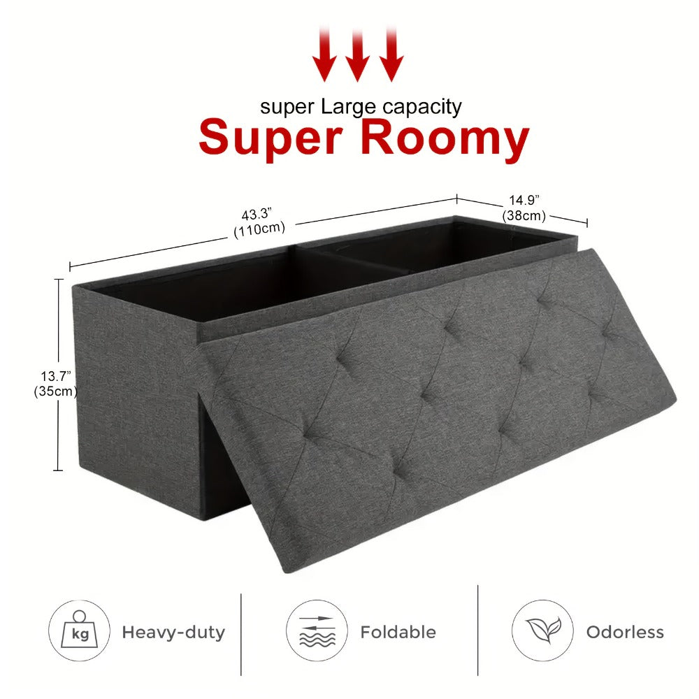 30-Inch Upholstered Storage Ottoman with Hidden Storage for Organized Everyday Storage detail image - detail view 5