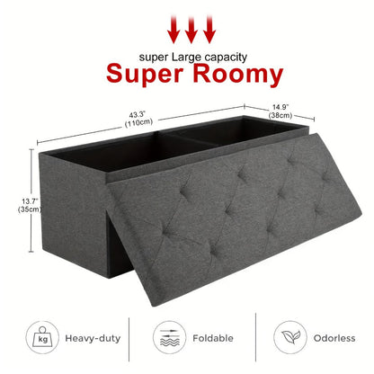 30-Inch Upholstered Storage Ottoman with Hidden Storage for Organized Everyday Storage detail image - detail view 5