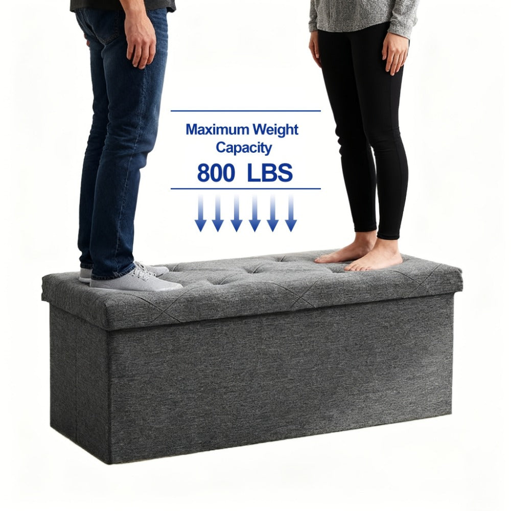 30-Inch Upholstered Storage Ottoman with Hidden Storage for Organized Everyday Storage detail image - detail view 7