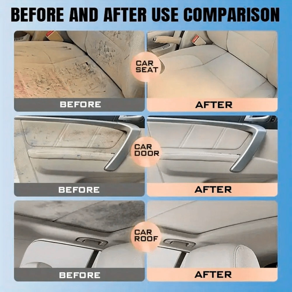 Automotive Interior Plastic Repair Agent 3.38oz - Dashboard Door Panel Steering Wheel Seat Restorer, Moisturizing Gloss & Wrinkle Repair with Applicator Sponge