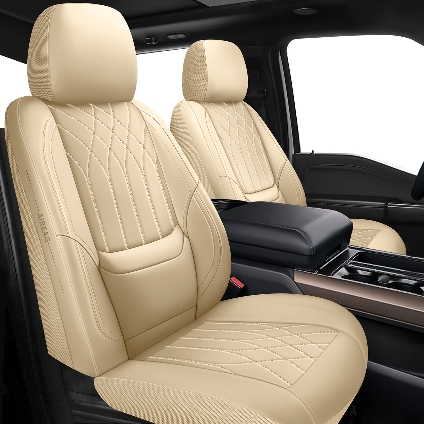 Full Coverage Pu Leather Car Seat Covers Full Set,Waterproof Seat Covers for Cars,SUVs Pick-up Truck, Car Seat Cushion,Car Seat Protector, Seat Cover with 5 Seats / 2 Seats