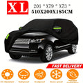 XXL All-Weather Car Cover for SUVs - Durable 190T Polyester, Scratch-Resistant, Waterproof, UV & Snow Protection with Reflective Safety Strips, Black, Fits Range for RoveR Evoque, Car Cover Waterproof All Weather
