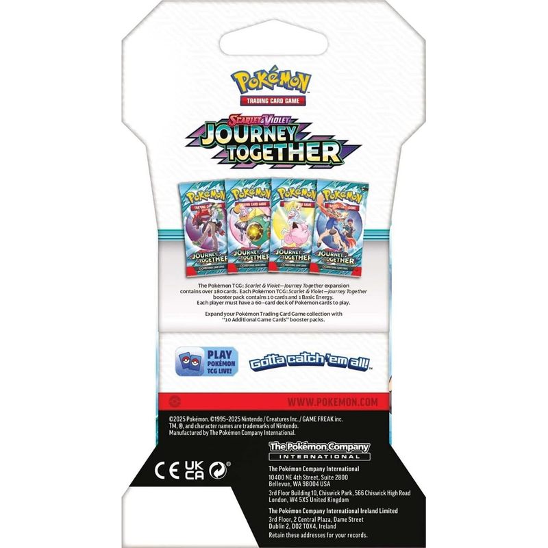 Pokemon TCG Scarlet & Violet Journey Together Blister Booster Pack | 10 Official Cards Per Pack | Random Assorted | Gift for Collectors Kids & Fans