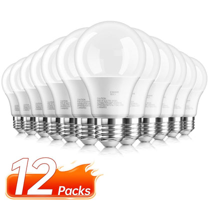 A19 LED Bulb 9W 800 Lumens 60W Equivalent 12 Pack – E26 Base 80+ CRI Non-Dimmable Energy Efficient, Daylight 5000K Neutral 4000K Soft 3000K Warm White 2700K for Bedroom Office Study Home Lighting