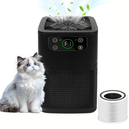 Small Air Purifier for Pets, Dust & Odor – Aromatherapy Function, Ultra-Quiet Sleep Mode, Compact Air Cleaner for Bedroom, Office & Living Room, Pet Air Purifier with Low dB for Home Use, White & Black