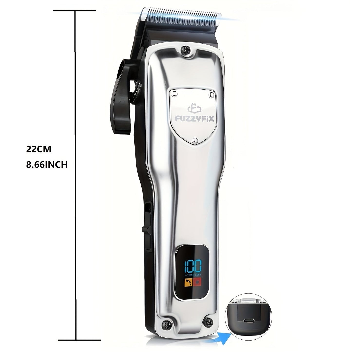 Dog Grooming Clippers Professional Kit - Low Noise Rechargeable Pet Hair Trimmer with Ceramic Blade, 8 Guards, Scissors & Comb for Dogs, Cats & Thick Coats