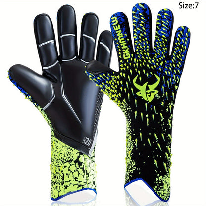 Soccer Goalkeeper Gloves with 4mm Grip Palm - Ventilated Goalie Gloves for Youth & Adults, Flexible Finger Protection, Sizes 6-10, Black Green, Red Green, Blue Pink