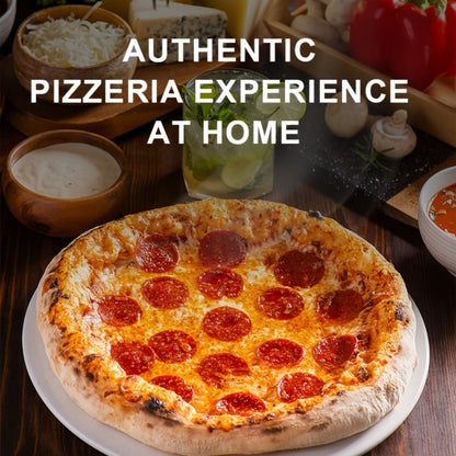 Indoor Pizza Oven 12 Inch Countertop Electric Pizza Maker 1200W – Reaches 800°F in Minutes, Dual Knob Control, Ceramic Stone, Transparent Window, Anti-Scald Handles for Home Kitchen