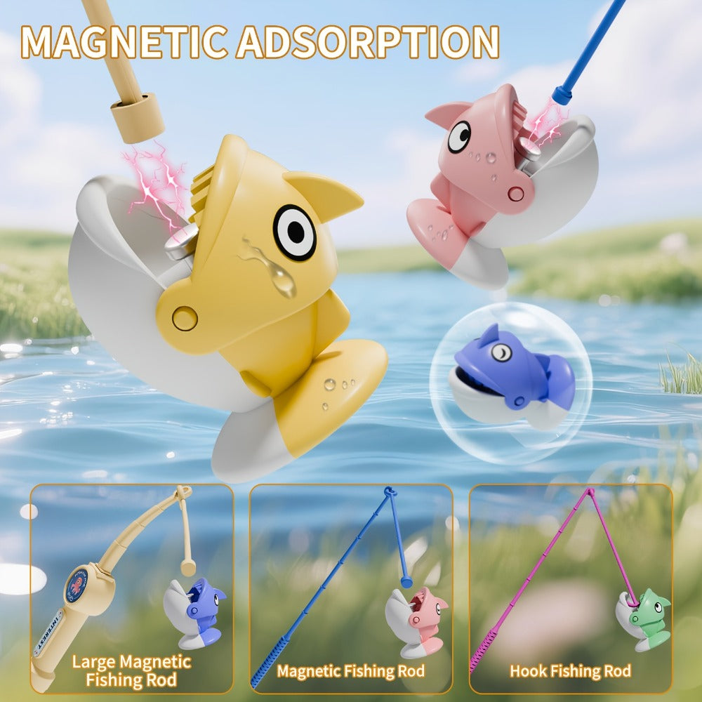 Magnetic Fishing Game for Kids 66 Pieces – Ocean Fishing Toy Set with Rods for Toddlers Ages 3 4 5 6, 1-8 Players, Birthday Gift for Boys & Girls