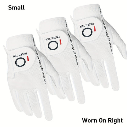Wet Weather Golf Gloves Rain Grip 3-Pack for Men | Breathable Water-Resistant Golf Gloves for Left & Right Hand – Durable Comfortable Fit in Hot & Wet Conditions (Black, Gray, White | S–3XL)