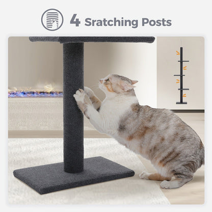 Floor to Ceiling Cat Tree Tower 90–107" – 4-Tier Tall Adjustable Cat Climbing Post with Tension Rod | Ceiling-Mounted Stable Cat Activity Center for Indoor Cats, Multiple Colors