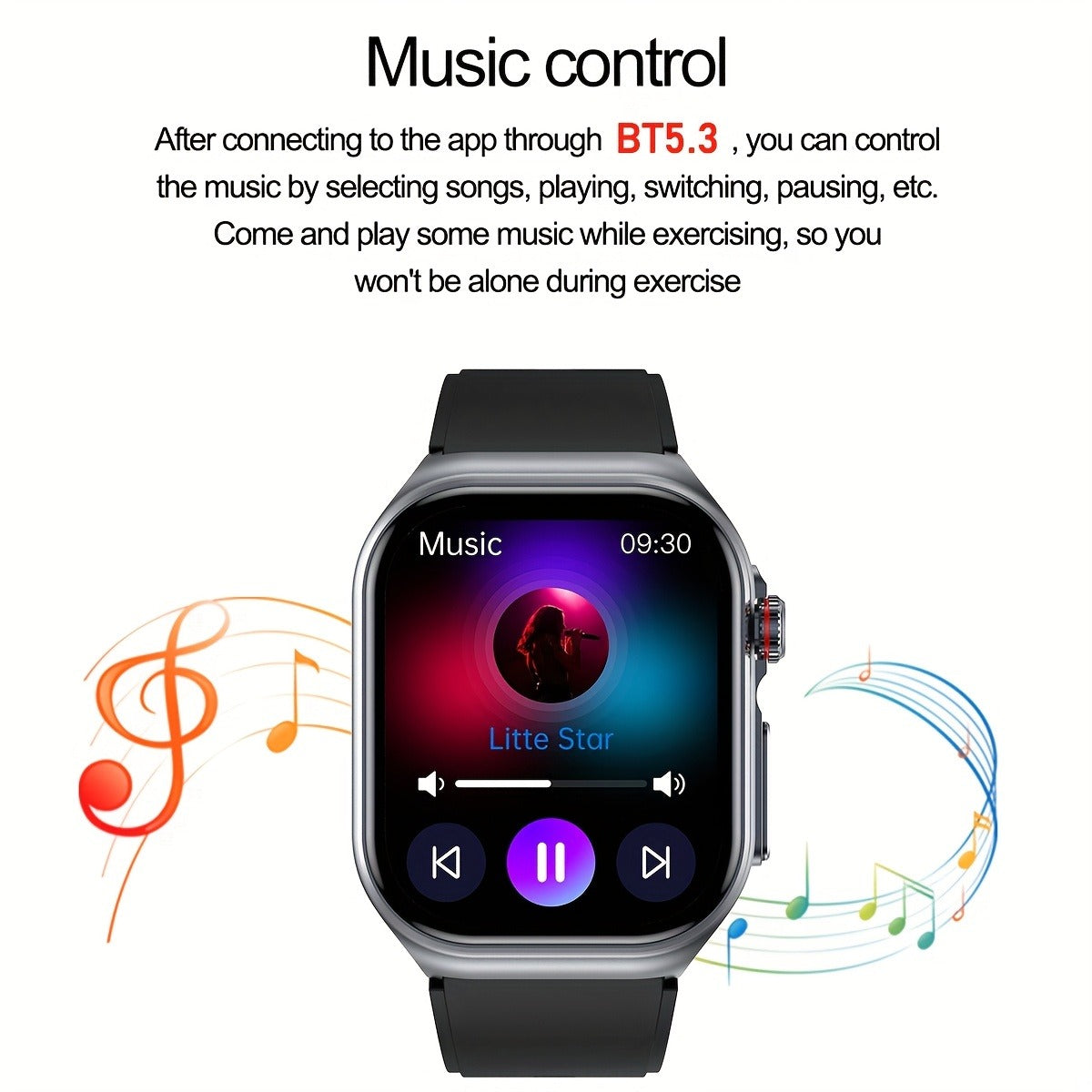 AMOLED Smartwatch 2.04" Display, Bluetooth 5.3 Calling, NFC, 530mAh Battery, Multi-Sport Modes, Voice Assistant, SOS, Menstrual & Weather Forecast, Magnetic Charging, Compatible with iOS & Android, Unisex Gift for Men & Women