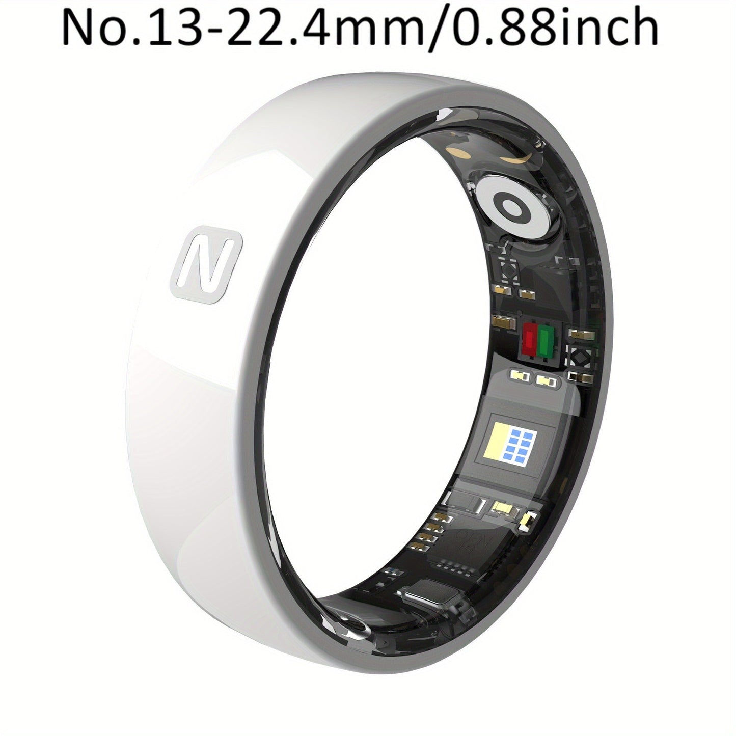 Fitness Tracker Smart Ring – IP68 Waterproof, Sleep & Step Monitor, Crystal Charging Case, Stainless Steel | Men & Women Sizes 7–13