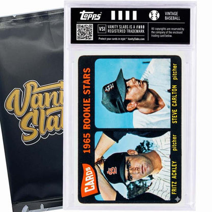 Vintage Baseball Card Mystery Slab 1965 Topps – 1 Random Authentic Card Encased in Vanity Slab | 598-Card Set Chase | Mickey Mantle, Willie Mays & Hall of Famers Possible | Collector Gift