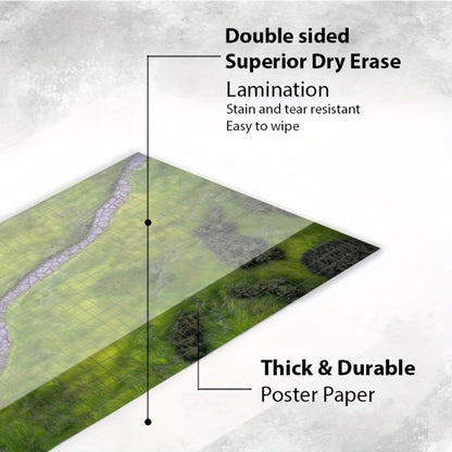 DnD Beginner Set 6 Double-Sided Terrain Maps 24x36 with Mystery Dice, Character Sheets, Cheat Sheets, Spell AOE Template – Complete Dungeons and Dragons RPG Starter Kit for New Players