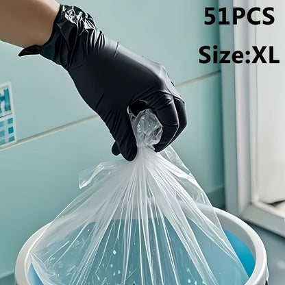 Disposable Nitrile Gloves Black – Powder Free, Latex Free Protective Gloves for Household Cleaning, Pet Bathing, Tattoo, Hair Coloring & Professional Use (S/M/L/XL)