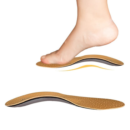 Leather Arch Support Insoles for Men & Women – Cushioned Latex Orthotic Shoe Inserts with Nylon Support for All-Day Comfort and Pain Relief