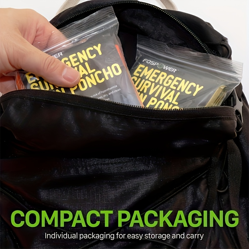 Emergency Mylar Survival Blanket Poncho 6-Pack | Waterproof Windproof Thermal Foil Space Blanket with Hood | Retains 90% Body Heat | Portable Outdoor Camping Hiking Gear Kit for Adults