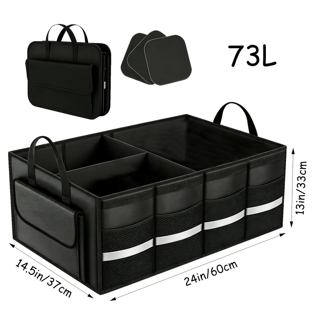 Car Trunk Storage Box, Multi-Compartment Cargo Storage Box, Detachable Partition, Foldable And Easy to Store, Spacious Design, Keeping The Space Neat And Orderly, Can Be Used in Various Scenarios Such As Inside The Car, Indoors And Outdoors