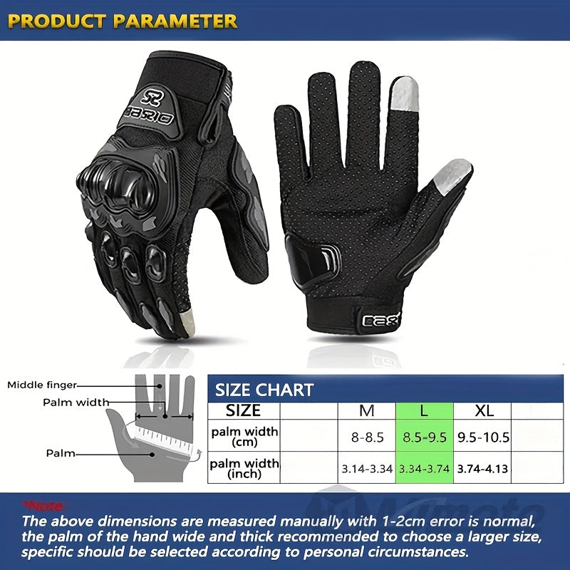 Full-Finger Motorcycle Gloves for Summer That Are Breathable, And Durable, Suitable for Motocross Racing And Compatible with Touch Screens