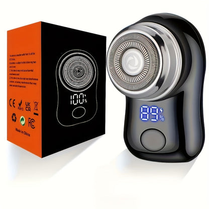 Portable Electric Razor for Men - Mini USB Rechargeable Electric Shaver, Fast Charging Cordless Beard Trimmer, Wet Dry Use, Travel & Home Office Business Gift for Men All Skin Types