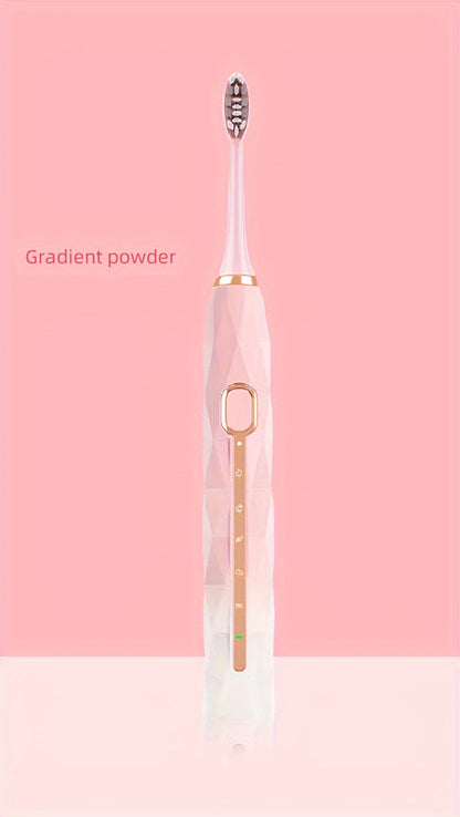 IPX8 Sonic Electric Toothbrush with 8 Replacement Brush Heads — Metal Shaft, USB Rechargeable 500mAh, Travel Case & Holder, Deep Plaque Removal for Adults Men & Women, 5 Colors