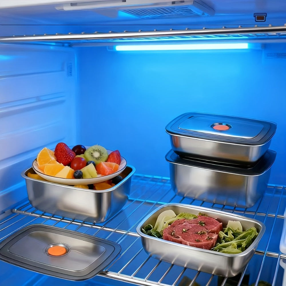 Stainless Steel Food Storage Containers, 6-Pack Airtight Stackable Meal Prep Containers with Lids – 40.58 oz Each, Heavy-Duty Lunch Box Set for Fridge, Freezer, Leftovers, Vegetables, Meat and Pantry