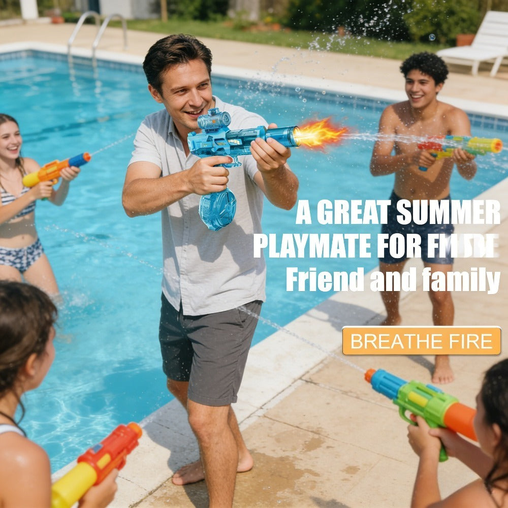 Kids Electric Water Gun with Large Capacity – Automatic Squirt Blaster for Boys & Girls, Outdoor Summer Toy for Swimming Pool Beach Lawn Backyard, Fun Birthday Party Gift, Black Blue