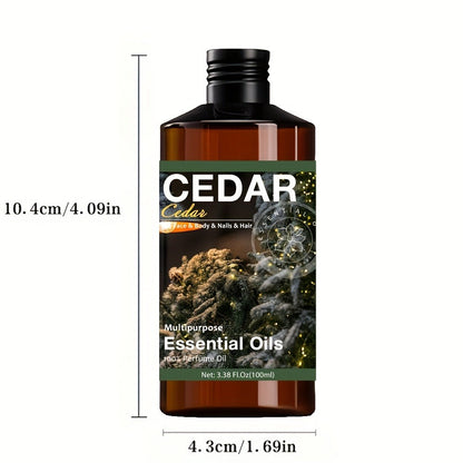 Cedarwood Essential Oil 100ml Pure Therapeutic Grade Undiluted - Aromatherapy Diffuser Oil for Relaxation Stress Relief Sleep Aid Skin Hair Scalp Nail Care Massage Meditation Wellness Gift Women Men