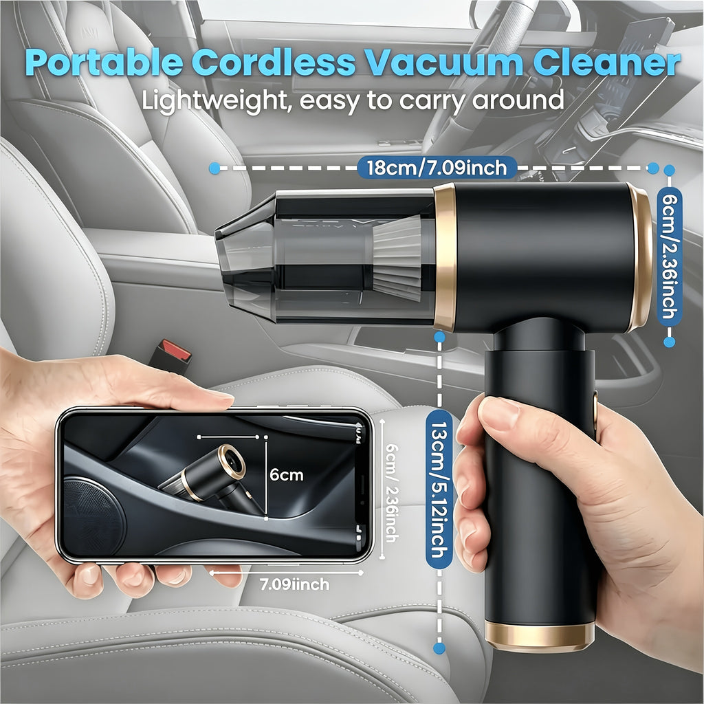 8000Pa Car Vacuum Cleaner - Strong Suction, High Efficiency, Portable Cordless Household Handheld Vacuum Cleaner With Both Blowing And Suction Functions, Equipped With Various Gap Cleaning Tools, Suitable For Car/office/home Cleaning